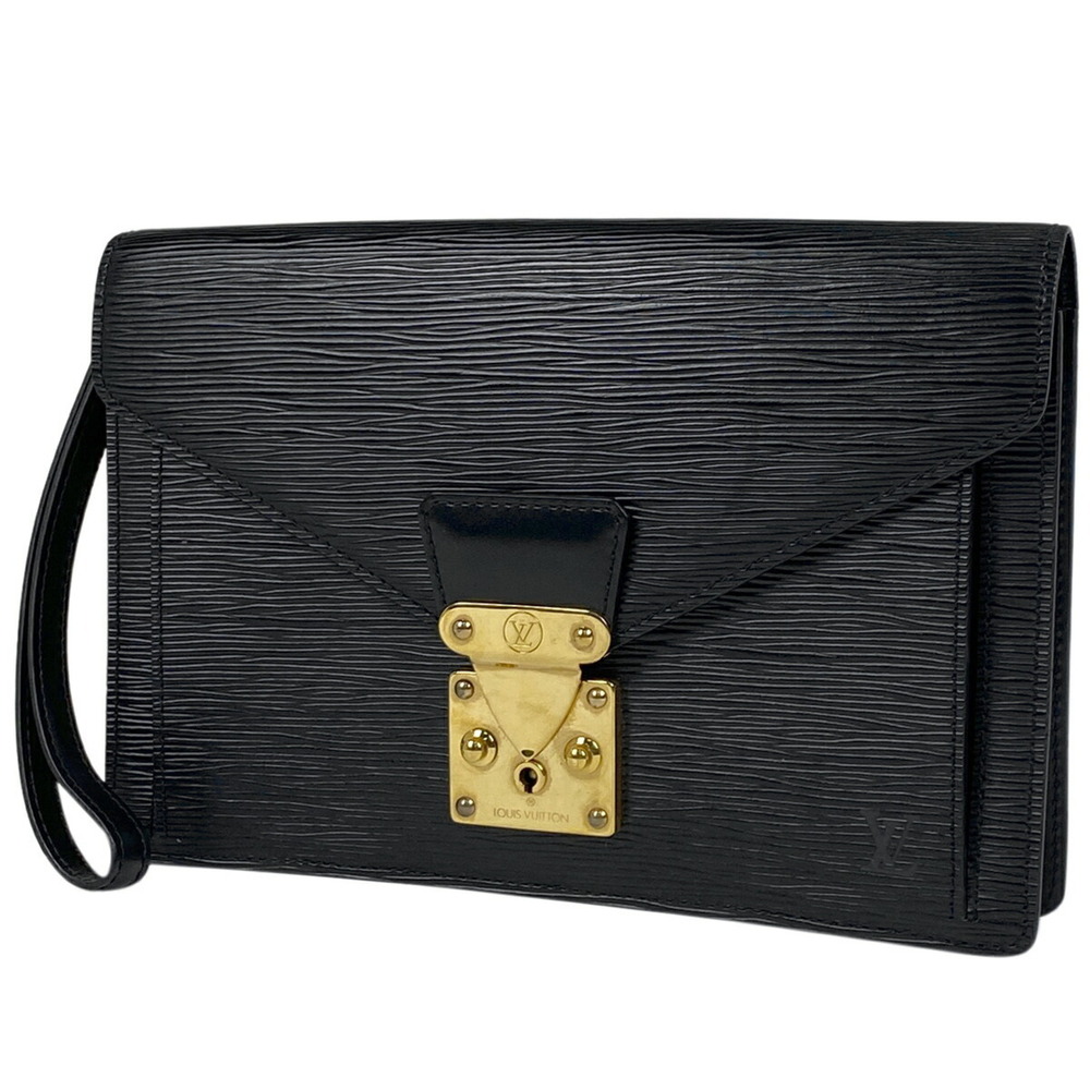 Louis Vuitton Dragonne Pochette Business Handbag Epi Noir Black